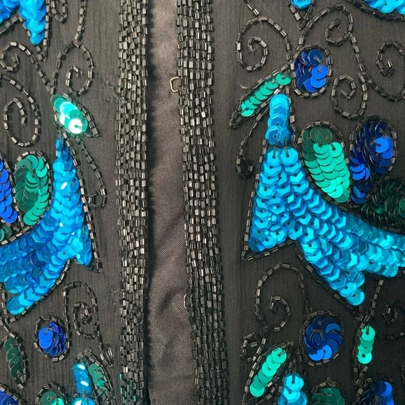 Lawrence Kazan Beaded 100% Silk Jacket - Picture 5 of 6